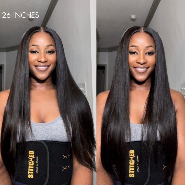 Melted Hair 100% Natural Black Straight Wig Glueless 4x4 Closure Wig – Style 5130