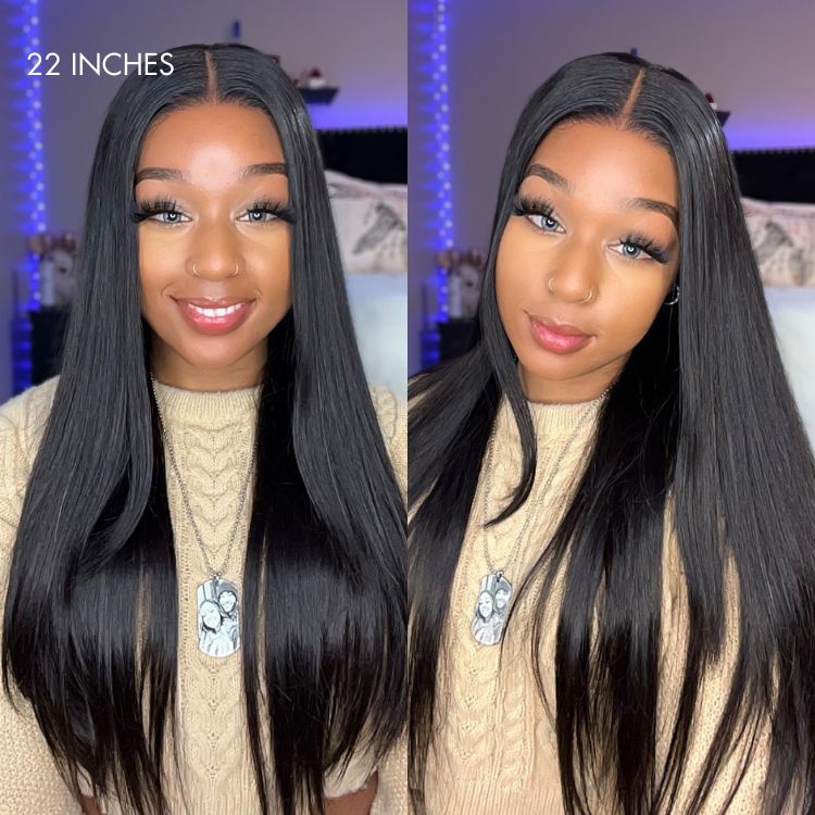 Melted Hair 100% Natural Black Straight Wig Glueless 4x4 Closure Wig – Style 1997