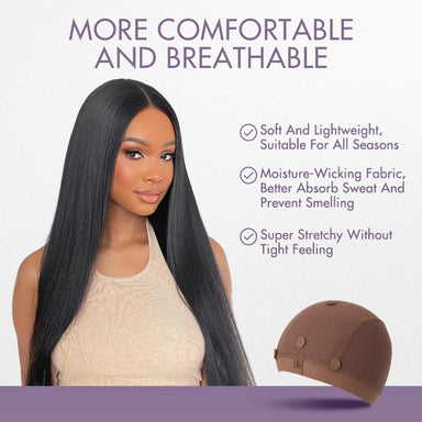 2pcs Halo Hair Style Reusable Non-Slip Wig Cap, Wig Gripper for Keeping Wigs Lace Front in Place
