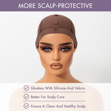 2pcs Halo Hair Style Reusable Non-Slip Wig Cap, Wig Gripper for Keeping Wigs Lace Front in Place