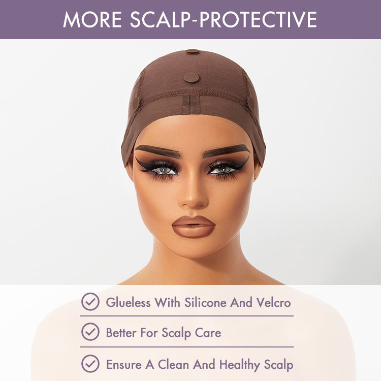 2pcs Halo Hair Style Reusable Non-Slip Wig Cap, Wig Gripper for Keeping Wigs Lace Front in Place