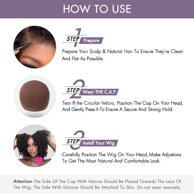 2pcs Halo Hair Style Reusable Non-Slip Wig Cap, Wig Gripper for Keeping Wigs Lace Front in Place