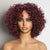 Trendy Burgundy Curly Bob Glueless Minimalist Lace T Part Wig 100% Human Hair - 99J