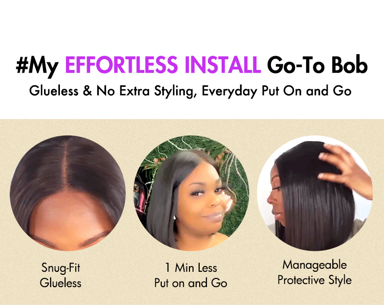 Weekly Special | Melted Hair Beginner Friendly Glueless Silky Blunt Cut 4x4 Closure Bob Wig 100% Human Hair | Upgraded 2.0-12