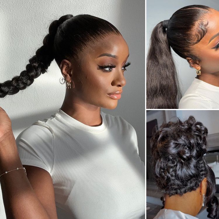 Exclusive Sale | Halo Hair Style Hair Full Lace Classy Natural Black Body Wave / Straight Free Parting Half Up Half Down Wig