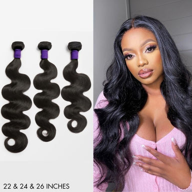 Melted Hair 100% Natural Black Body Wave Hair Bundles – Style 1498
