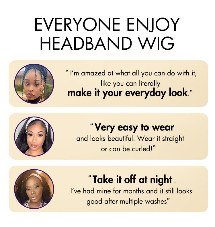 Throw On & Go | Affordable Headband Bob Wig 100% Human Hair (Get 2 Free Trendy Headbands)-04