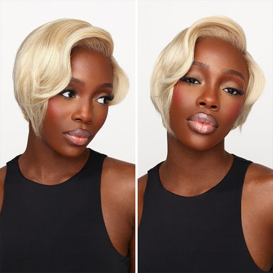 613 Blonde Pixie Cut Wig Glueless Minimalist HD Lace C Part Short Wig 100% Human Hair Pre-Cut Lace - Halo Hair Style GLUELESS