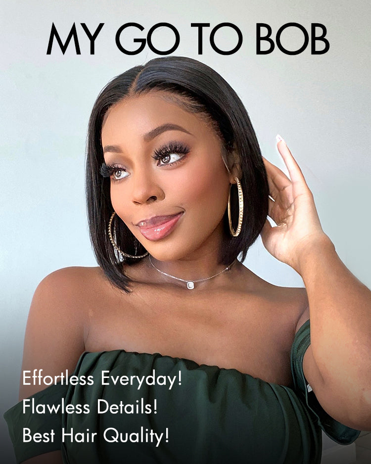 Exclusive Discount | Melted Hair Beginner Friendly Glueless Silky Blunt Cut 4x4 Closure Bob Wig | Upgraded 2.0-12