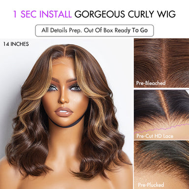 Face-Framing Brown Highlights Loose Wave Glueless 5x5 Closure HD Lace Wig - US Only