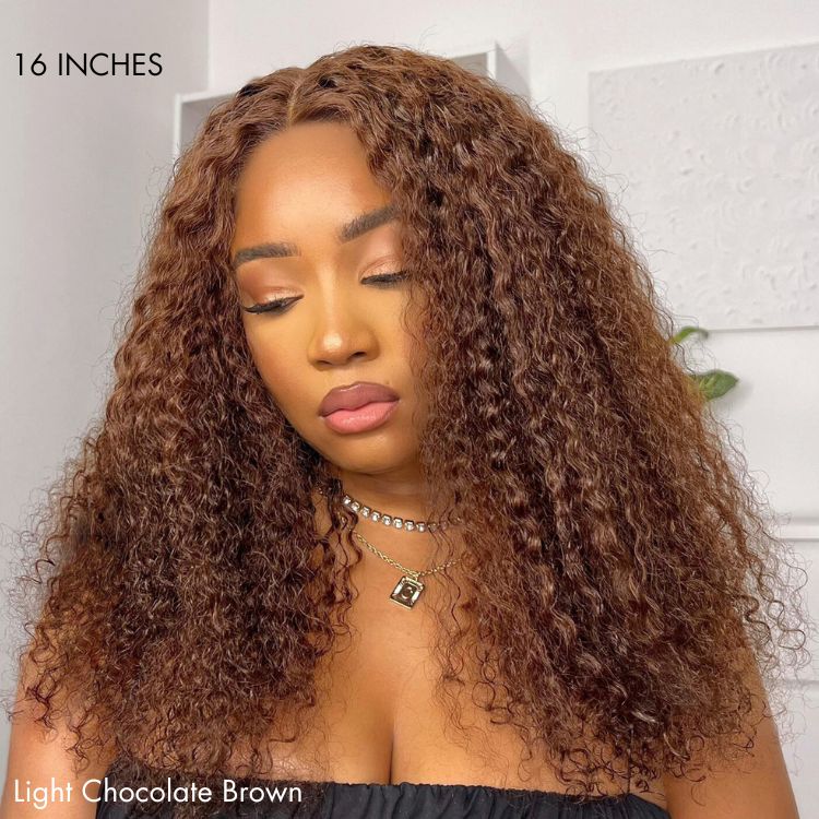 Melted Hair 100% Brown Curly Wig Glueless 5x5 Closure Wig