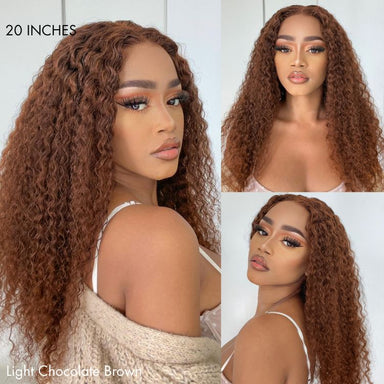 Melted Hair 100% Brown Curly Wig Glueless 5x5 Closure Wig