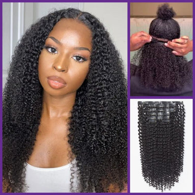 Melted Hair Natural Black Body Wave Clip-In Extensions – Style 9306
