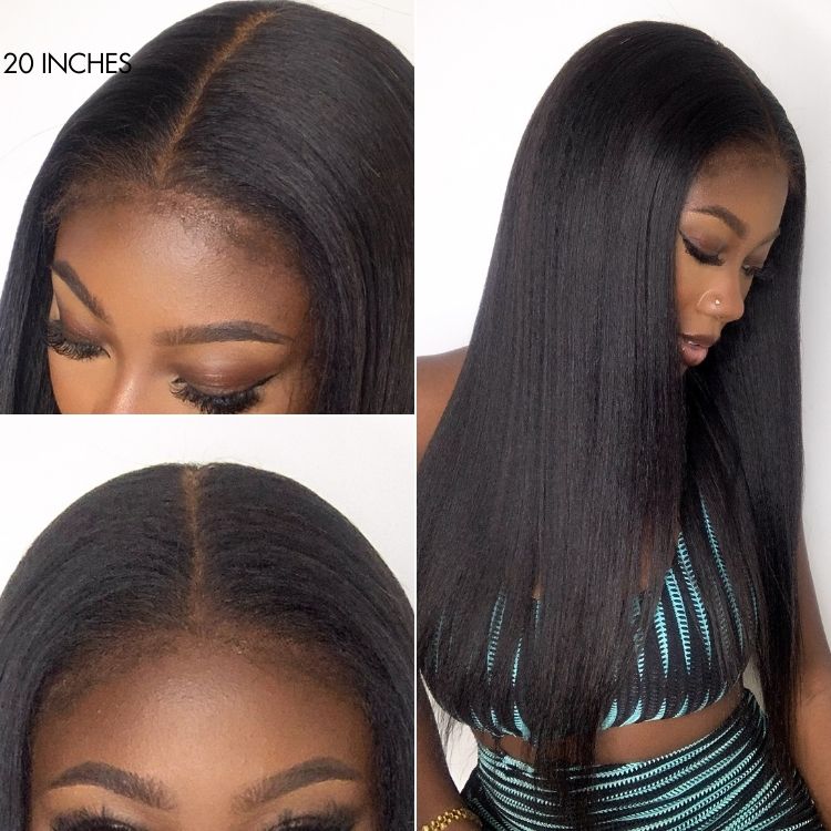 4C Edges | Natural Yaki Straight Glueless Free Parting 13x4 Frontal HD Lace Wig - US Only