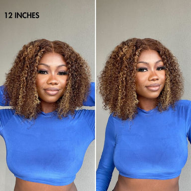 Melted Hair Natural Black Kinky Curly Wig Glueless 5x5 Closure Wig