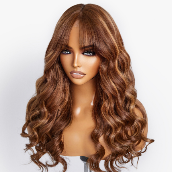 Special Deal | Caramel Brown Highlight Loose Wave Y-Shape Undetectable HD Lace Wig
