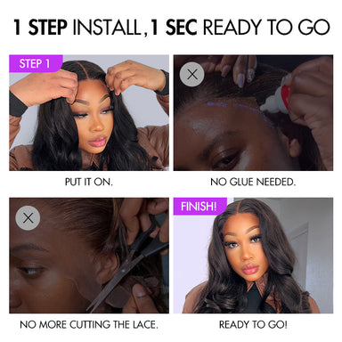 Ash Blonde Ombre Blunt Cut Bob Glueless Minimalist HD Lace Short Bob Wig Ready to Go Pre-Cut Lace
