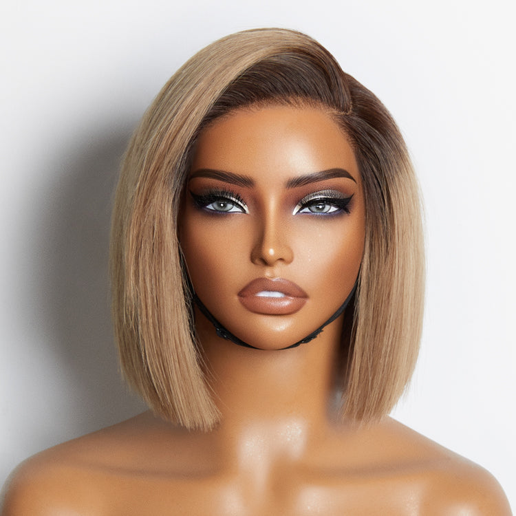 Put On & Go Blunt Cut Straight Bob Minimalist HD Lace Glueless C Part Wig - US Only