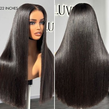 Melted Hair 180% Natural Black Silky Straight Wig Glueless 5x5 Closure Pre-Cut Lace Wig