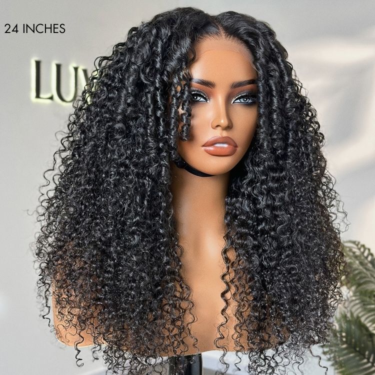 Go Natural Ease | Kinky Curly Full Hair Glueless 5x5 Closure Lace Long Curly Wig Ready to Go - US Only