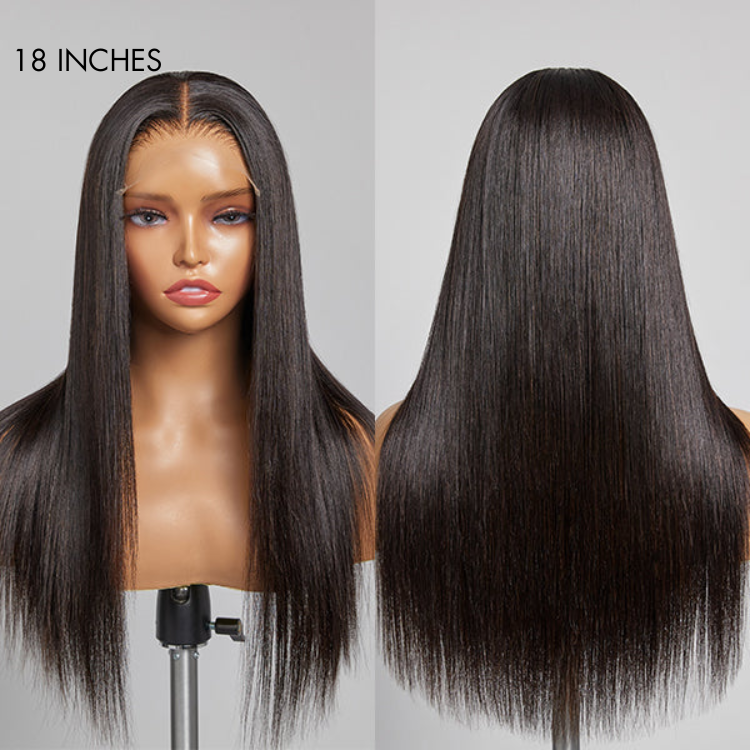 Halo Hair Style 180% Density Ion Perm Straight Glueless 5x5 Closure HD Lace Wig