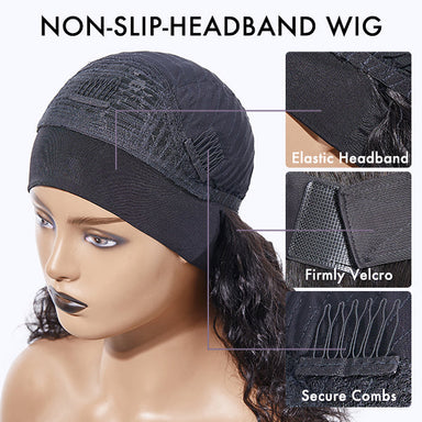 Put On & Go Silky Straight Headband Wig Beginner Friendly 100% Human Hair (Get Free Trendy Headbands) - US Only