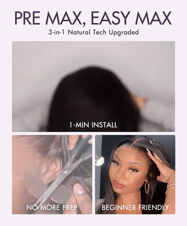 New Customers Only | PreMax Wigs - Melted Hair Body Wave / Straight Glueless 13x4 Frontal Lace Long Wig Pre-Cut Lace-17