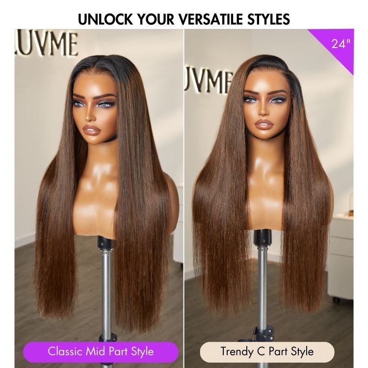 Melted Hair PartingMax Glueless Wig Silky Straight 7x6 Closure HD Lace Pre Plucked & Bleached Breathable Cap - US Only