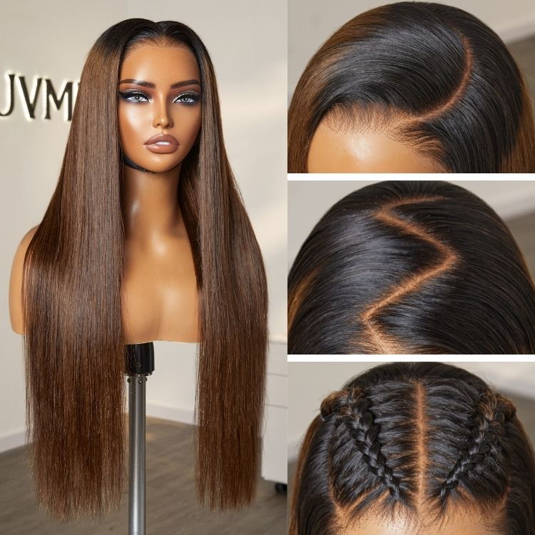 Melted Hair PartingMax Glueless Wig Silky Straight 7x6 Closure HD Lace Pre Plucked & Bleached Breathable Cap - US Only