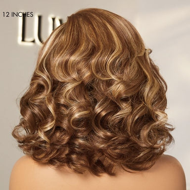 New Customers Only | PreMax Wigs - Honey Blonde Highlight / Natural Black / Ombre Blonde Bouncy Body Wave Glueless 13x4 Frontal Lace Human Hair Wig
