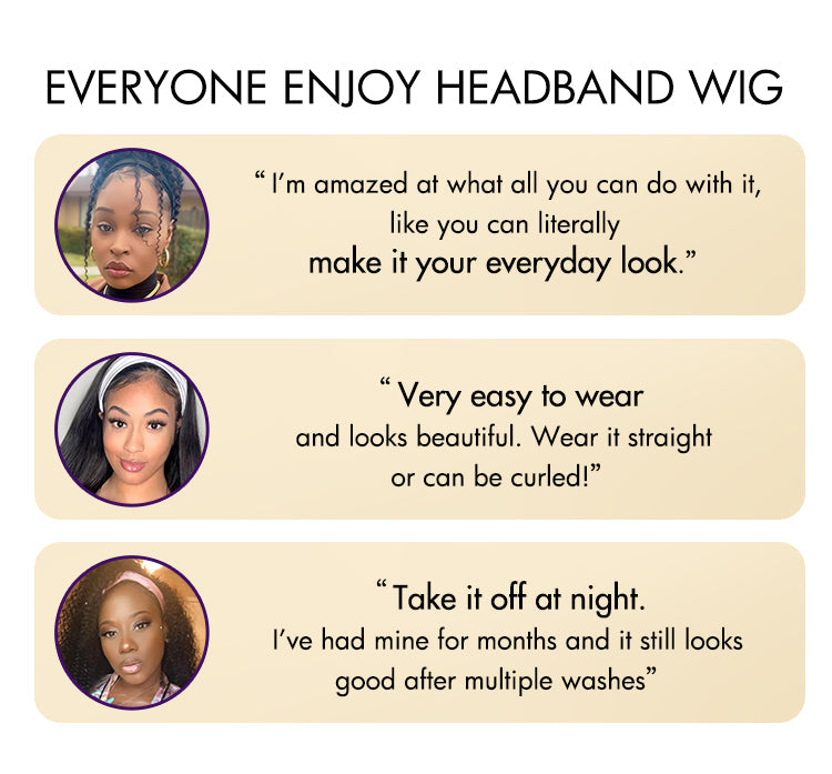 Natural Black Jerry Curly No Lace Glueless Free Part Long Headband Wig 100% Human Hair (Get Free Trendy Headbands)-04