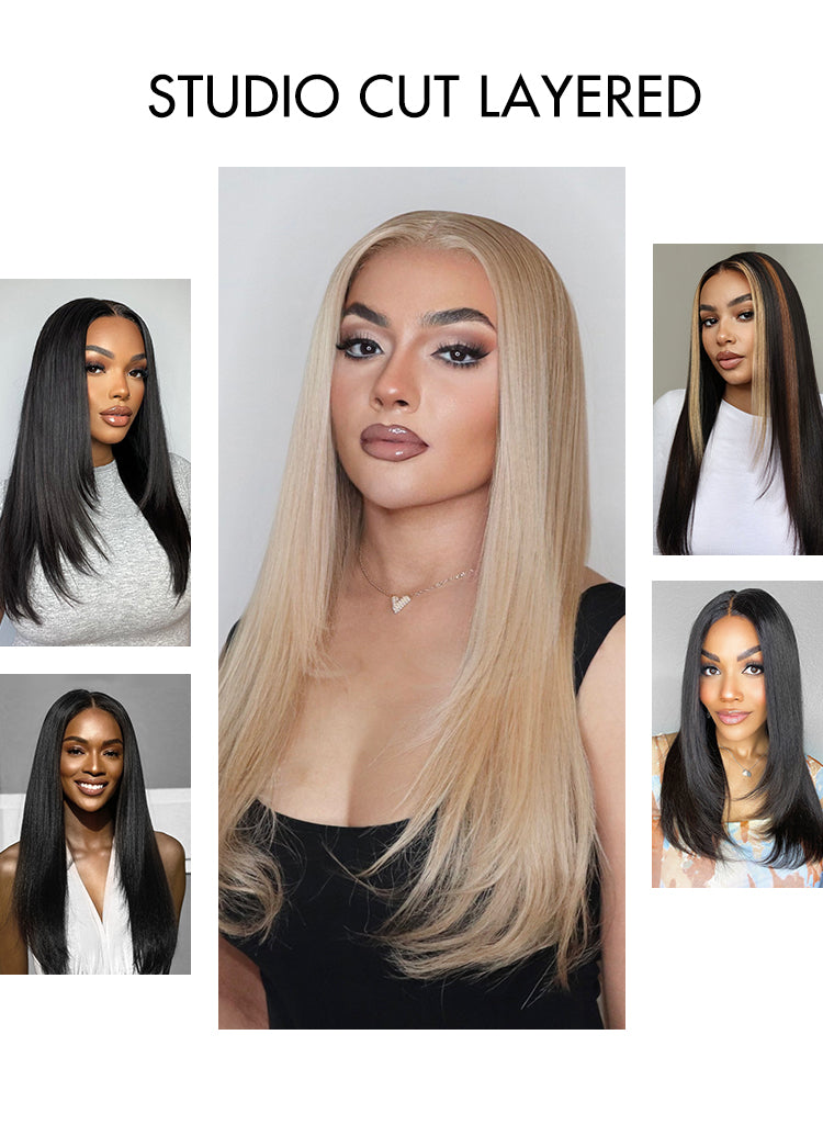 Natural Black Handcraft Layered 5x5 Closure HD Lace Glueless Short Wig | Large & Small Cap Size-08