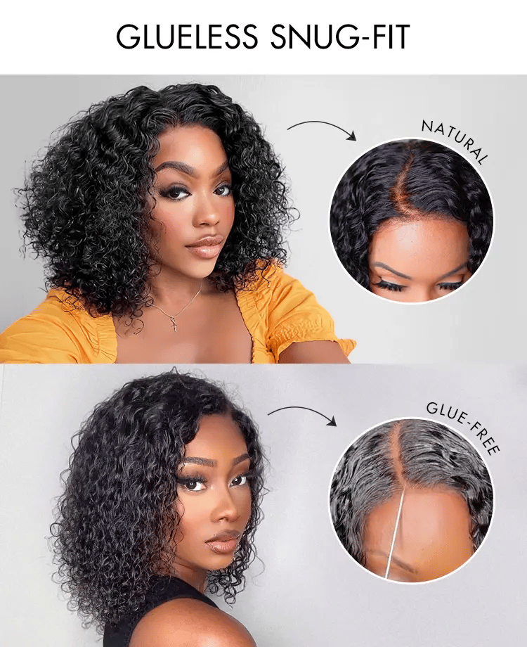Wet and Wavy Brown Highlight Glueless 5x5 Closure Pre-Cut Lace Water Wave Wig-12