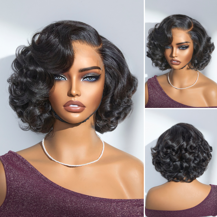 Melted Hair 150% Natural Black Loose Wave Wig Glueless Minimalist Lace Pre-Cut Lace Wig