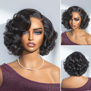 Melted Hair 150% Natural Black Loose Wave Wig Glueless Minimalist Lace Pre-Cut Lace Wig