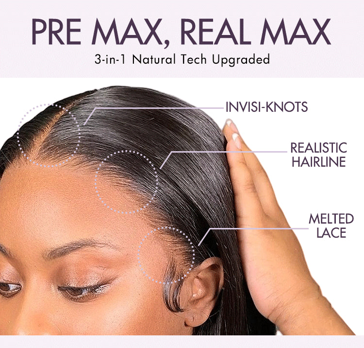 PreMax Wigs | Super Natural Hairline Silky Blunt Cut Bob Glueless 13x4 Frontal Lace Human Hair Short Wig Pre-Cut Lace-25