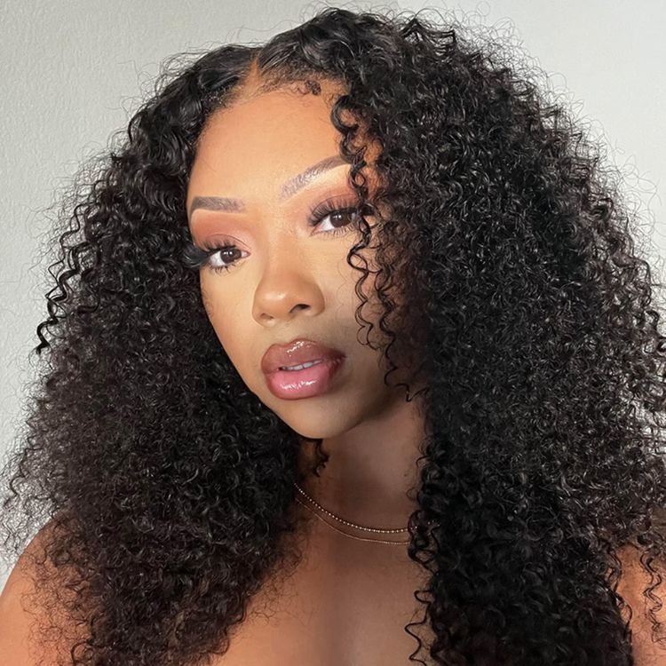 Go Natural Ease | Kinky Curly Full Hair Glueless 5x5 Closure Lace Long Curly Wig Ready to Go - US Only