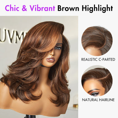 Melted Hair Red/Purple Short Cut / Bob Wig Glueless Minimalist Lace Wig