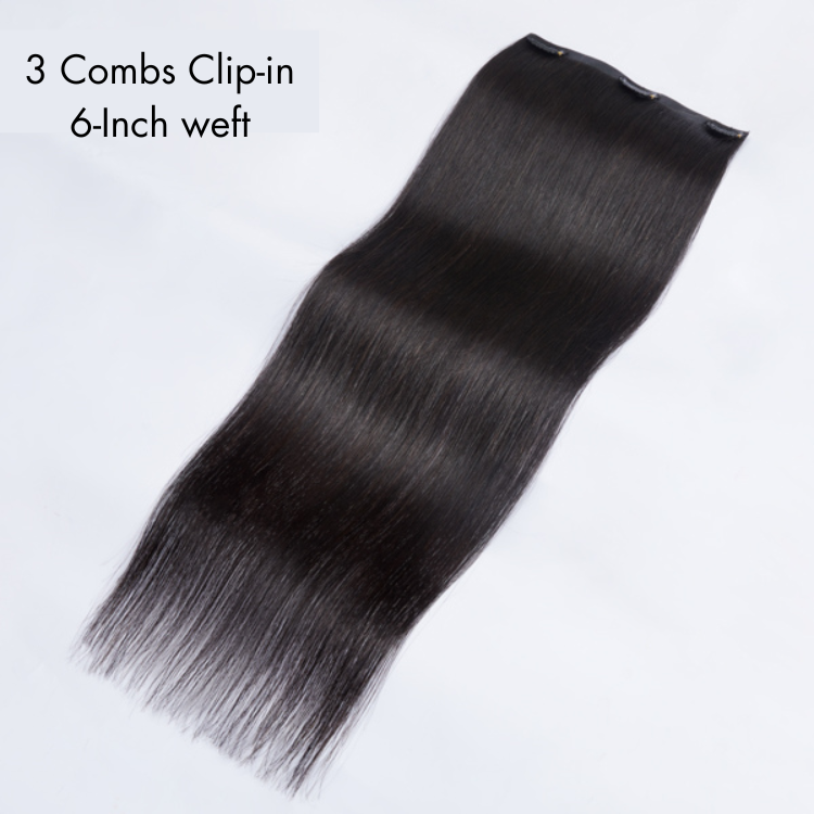 Melted Hair Natural Black Straight Clip-In Extensions
