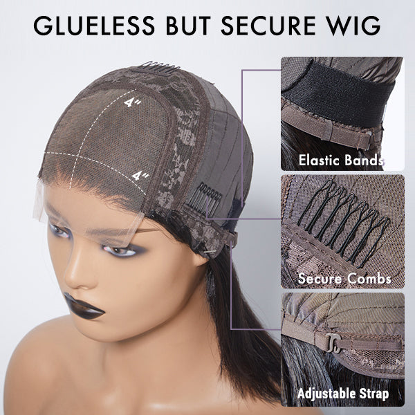 Melted Hair 100% Natural Black Straight Wig Glueless 4x4 Closure Wig – Style 1997
