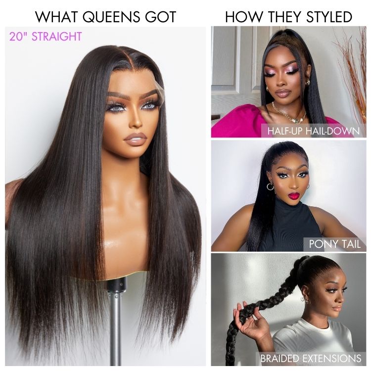 Special Deal | Halo Hair Style Hair Full Lace Classy Natural Black Body Wave / Straight Free Parting Half Up Half Down Wig