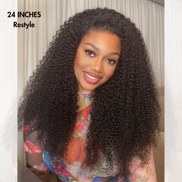 Go Natural Ease | Kinky Curly Full Hair Glueless 5x5 Closure Lace Long Curly Wig Ready to Go - US Only