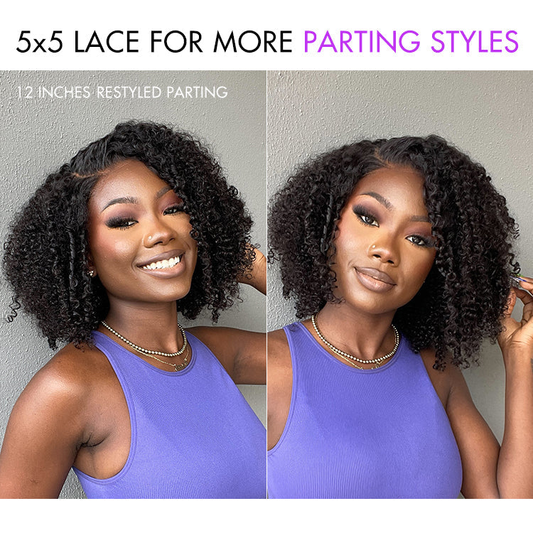 Special Deal | Gorgeous Natural Coily Curl Glueless 5x5 Closure HD Lace Wig Breathable Cap
