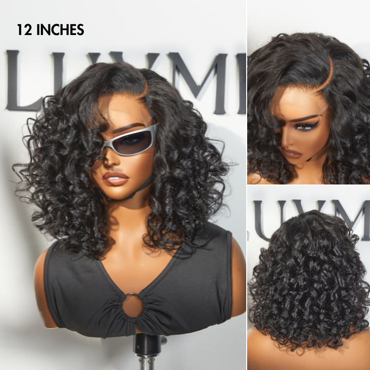 Halo Hair Style Hair Mature Bouncy Curl Left C Part Glueless Minimalist HD Lace Wig Pre-Cut Lace