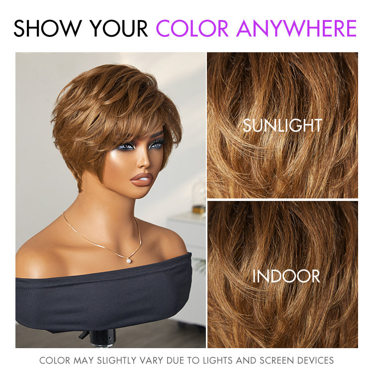 Lightweight Ombre Blonde Mature Boss Pixie Cut Wig Glueless Pre-Cut Minimalist Lace Human Hair Wig | US Only