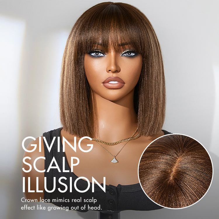 Melted Hair 100% Natural Black Yaki Straight Wig Glueless Minimalist Lace Wig – Style 4506