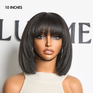 Melted Hair Natural Black Yaki Straight Wig Minimalist Lace Wig – Style 5866