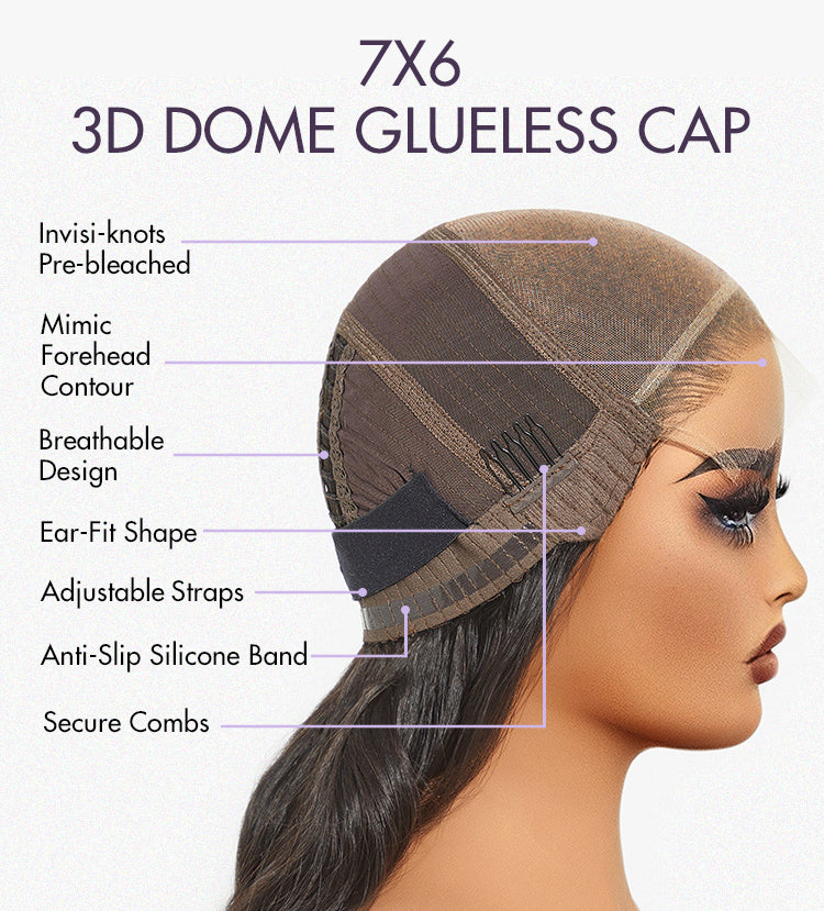 Melted Hair PartingMax Glueless Wig Silky Straight 7x6 Closure HD Lace Pre Plucked & Bleached Breathable Cap - US Only-16