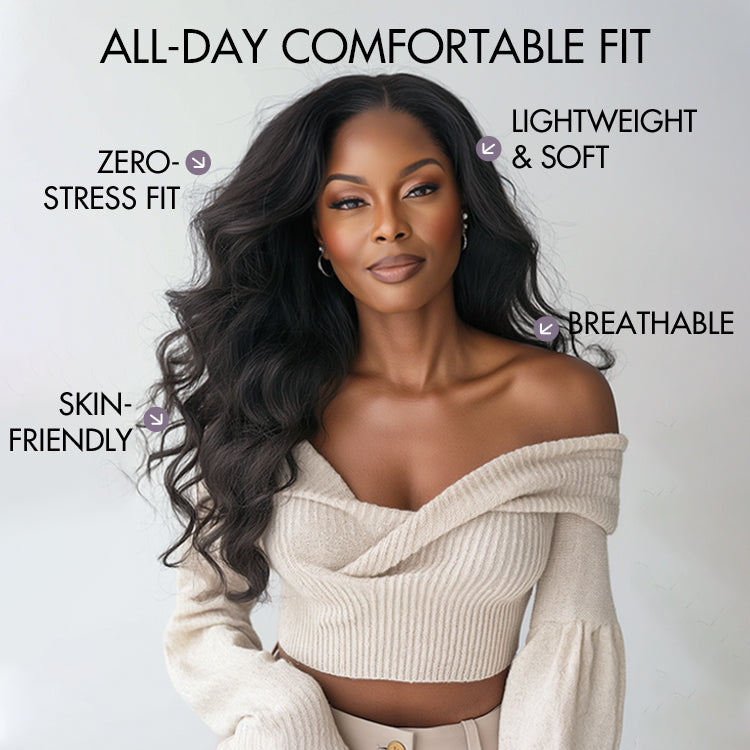 AiryFit Scalp Care Wigs - Deep Parting Loose Body Wave Human Hair Wig 11x6 Frontal HD Lace Glueless Wig