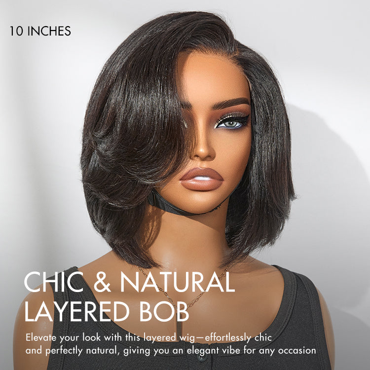Chic & Natural Layered Bob Wig Pre-Cut Minimalist HD Lace Glueless Wig- US Only